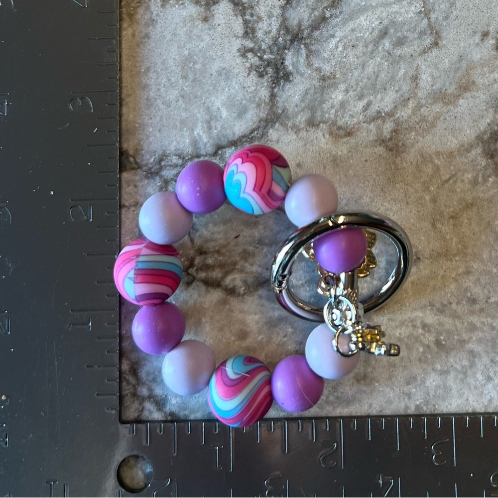 Art Deco Theme Mini Beaded Keychain / Tumbler Cup Charm / Purse Charm - Picture 4 of 5
